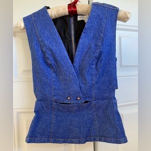 Derek Lam 10 Crosby for Intermix Denim Cutout Top size 0